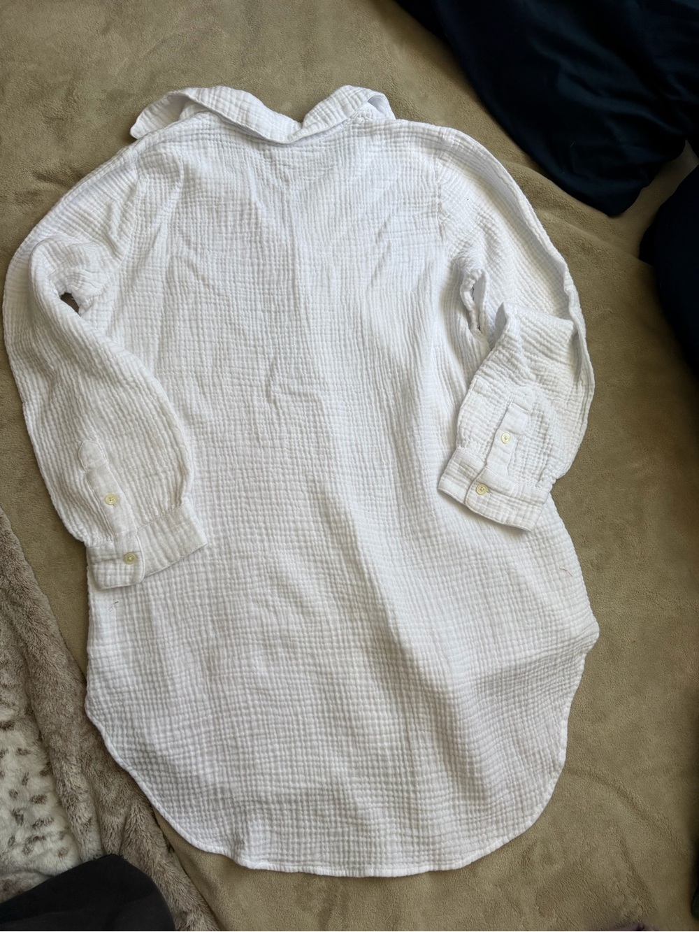 J Crew Factory Button down Gauze Tunic Cover Up - Picture 5 of 5